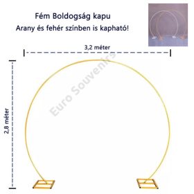 BOLDOGSÁG KAPU 1/4 3,2x2,8 m ARANY, FEHÉR