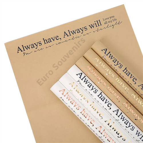 CSOMAGOLÓPAPÍR 15 DB 1/100 KRAFT/FÓLIA 58x58 cm 6 FÉLE