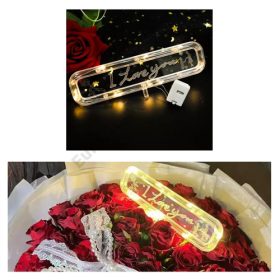 TÁBLA LEDES I LOVE YOU FELIRATTAL 1/500 16x4 cm