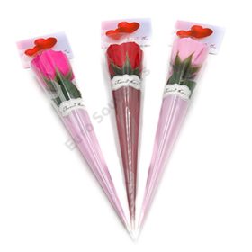   SZAPPANRÓZSA PAPÍRBAN SZÍV KÁRTYÁVAL 36/432 43x7 cm 3 SZÍNBEN