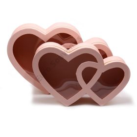   PAPÍRDOBOZ SZÍV 2 DB 1/16 38x25,5x11,5; 33,5x22x9,5 cm RÓZSASZÍN