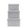 PAPÍRDOBOZ NÉGYZET 3 DB 1/24 20x20x13; 18x18x11,5; 16x16x10 cm FEHÉR