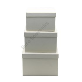   PAPÍRDOBOZ NÉGYZET 3 DB 1/24 20x20x13; 18x18x11,5; 16x16x10 cm KRÉM