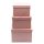 PAPÍRDOBOZ NÉGYZET 3 DB 1/24 20x20x13; 18x18x11,5; 16x16x10 cm RÓZSASZÍN