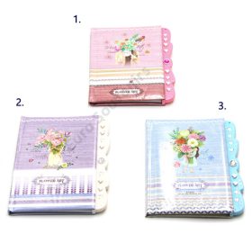 NOTESZ VIRÁGOS KÓDOS 96/192 13x15 cm 3 FÉLE