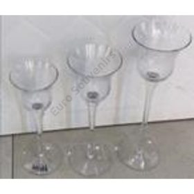 GYERTYATARTÓ ÜVEG 3 DB 1/12 20;23;26 cm 