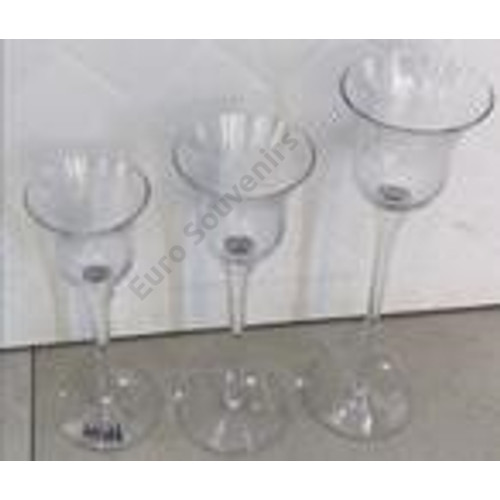 GYERTYATARTÓ ÜVEG 3 DB 1/12 20;23;26 cm 