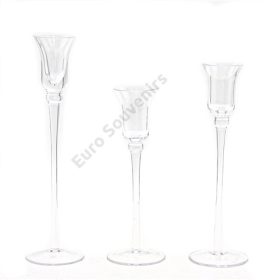 GYERTYATARTÓ ÜVEG 3 DB 1/12 20;23;26 cm 