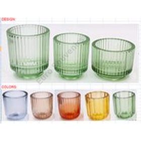 MÉCSESTARTÓ ÜVEG 1/36 9,7x6,6 cm 2 SZÍNBEN