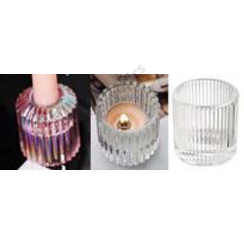 GYERTYATARTÓ ÜVEG KÉTOLDALÚ 1/105 5,5x6 cm