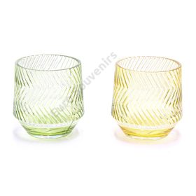 MÉCSESTARTÓ ÜVEG 1/36 8,5x9,7 cm 2 SZÍNBEN