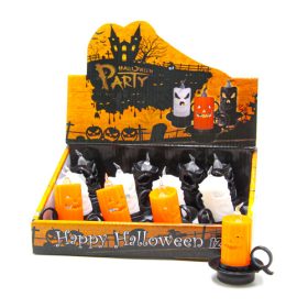 GYERTYA HALLOWEEN LEDES 12/768 7x8 cm 3 SZÍNBEN