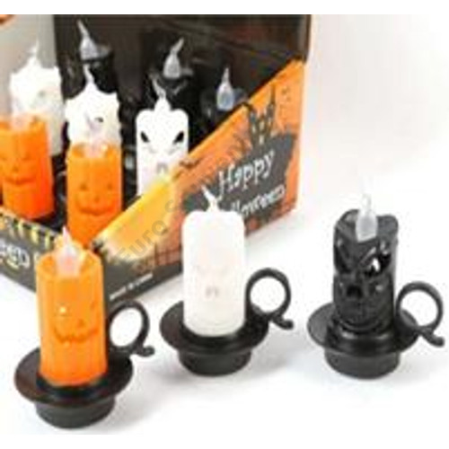 GYERTYA HALLOWEEN LEDES 12/768 7x8 cm 3 SZÍNBEN