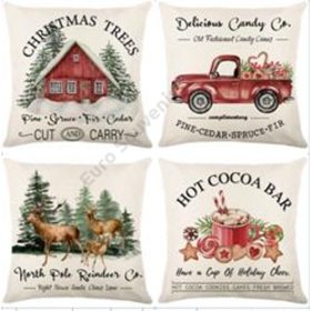 PÁRNAHUZAT KARÁCSONYI 10/300 43x43 cm 4 FÉLE ZSÁKVÁSZON