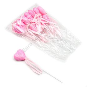 PÁLCÁS SZÍV 12 DB 1/200 21 cm RÓZSASZÍN