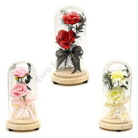 RÓZSA ÜVEGBÚRÁBAN LEDES 1/50 10,5x21 cm 3 SZÍNBEN