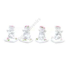 ANGYAL RÓZSÁS SZÍVEN ÜLŐ 24/1200 4x3 cm 4 FÉLE