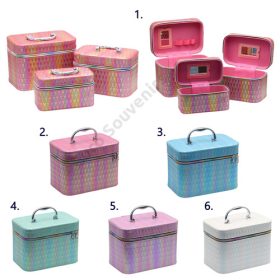   KOZMETIKAI TÁSKA 3 DB 1/24 23,5x15x17;21x14x13,5;19x10x11 cm 6 SZÍNBEN