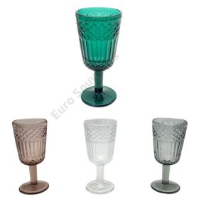 ÜVEG POHÁR TALPAS 1/48 8x17 cm 4 SZÍNBEN