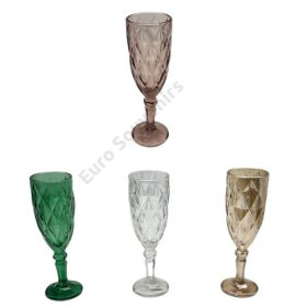 ÜVEG POHÁR TALPAS  1/48 6x19 cm 4 SZÍNBEN