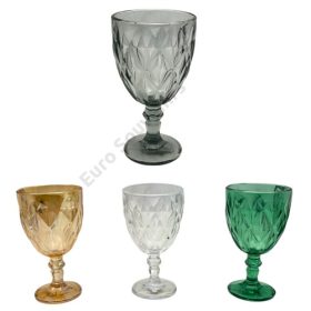 ÜVEG POHÁR TALPAS 1/48 9x16 cm 4 SZÍNBEN