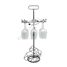 BORTARTÓ FÉM+ 6 DB POHÁR 1/6 27x61 cm