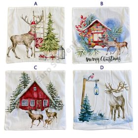 PÁRNAHUZAT KARÁCSONYI 10/300 45x45 cm 4 FÉLE POLYESTER