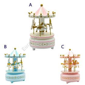 KÖRHINTA FORGÓ,ZENÉLŐ  1/72 10x18 cm 3 SZÍNBEN