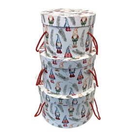   PAPÍRDOBOZ KEREK 3 DB KARÁCSONYI 1/18 19x13;22x14,5;25,5x15 cm