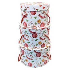   PAPÍRDOBOZ KEREK 3 DB KARÁCSONYI 1/18 19x13cm;22x14,5cm;25,5x15 cm