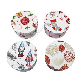 PAPÍRDOBOZ KEREK KARÁCSONYI 12/216 10,8x5,5 cm 4 FÉLE