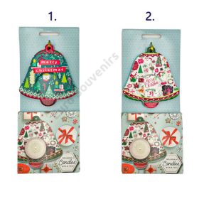 MÉCSESTARTÓ KARÁCSONYI 12/72 9x10 cm 2 FÉLE 4 MÉCSESSEL