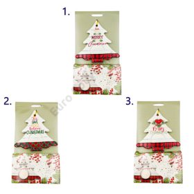   MÉCSESTARTÓ KARÁCSONYI 12/72 12,5x12,5 cm 3 FÉLE 4 MÉCSESSEL