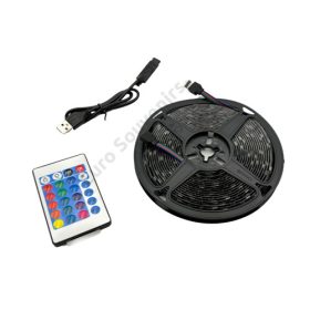 LEDFÜZÉR SZÍNES 1/100 5 M TÁVKAPCSOLÓVAL USB-S