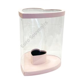 VIRÁGDOBOZ SZÍV 1/8 40x50 cm RÓZSASZÍN