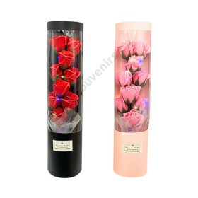 SZAPPANRÓZSÁK DOBOZBAN LEDES 4/80 10x43 cm 2 SZÍNBEN