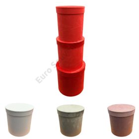   PAPÍRDOBOZ 3 DB BÁRSONY 1/12 24x24,5;21x22,5;18x20,5 cm 5 SZÍNBEN