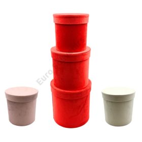   PAPÍRDOBOZ 3 DB BÁRSONY 1/24  12,5x13;16x15,5;18,5x18 cm 3 SZÍNBEN