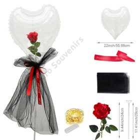 LUFI SZETT RÓZSÁVAL LEDES 1/300 SZÍV ALAKÚ 5 SZÍNBEN