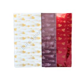 CSOMAGOLÓFÓLIA 20 DB SZÍVES 1/100 57x57 cm 3 SZÍNBEN