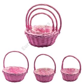 FONOTT KOSÁR BÉLELT 3 DB 1/28 33;27;21 cm RÓZSASZÍN