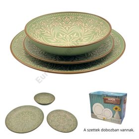 ÉTKÉSZLET ZÖLD 18 DB-OS 1/2