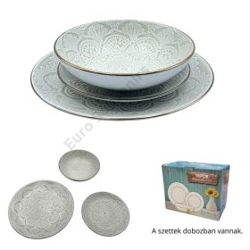 ÉTKÉSZLET SZÜRKE 18 DB-OS 1/2