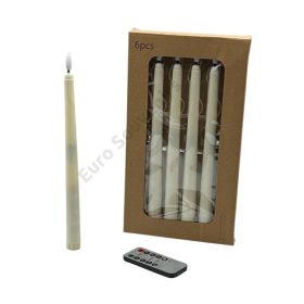GYERTYA LEDES 6 DB 1/80 28 cm TÁVKAPCSOLÓVAL