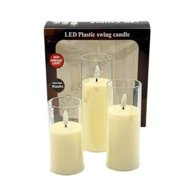 GYERTYA LEDES 3 DB 1/60 11cm; 13,5 cm; 16 cm