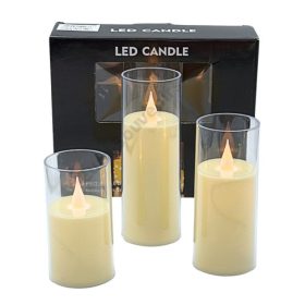 GYERTYA LEDES 3 DB 1/120 10 cm; 12,5 cm; 15 cm