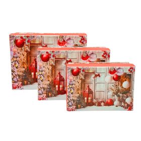   PAPÍRDOBOZ KARÁCSONYI 3 DB 1/60 16x12x6.5; 14x10x5.5; 12x8,5x5 cm