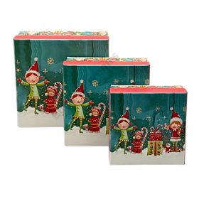 PAPÍRDOBOZ 3 DB KARÁCSONYI 1/60 15x7; 13x6; 11x5 cm