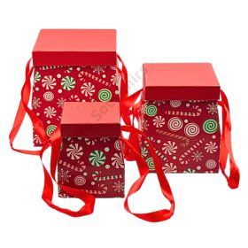   PAPÍRDOBOZ 3 DB KARÁCSONYI 1/16 17x19x21;16x16x18,5;12,5x12,5x15  cm