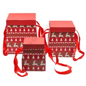   PAPÍRDOBOZ 3 DB KARÁCSONYI 1/16 17x19x21;16x16x18,5;12,5x12,5x15  cm